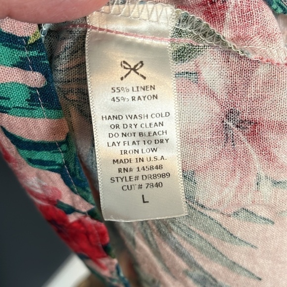 Everly Nordstrom Floral Linen Shift Dress Large - Picture 10 of 10